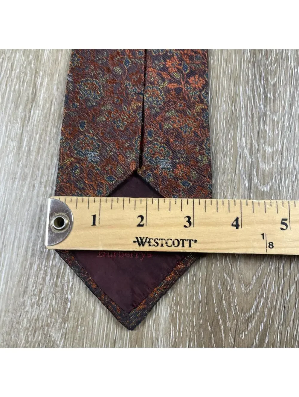 Vintage Burberrys Silk Tie Floral Iridescent Multicolor USA Designer 90s